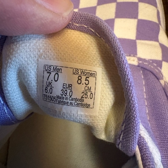 **VINTAGE**Vans Purple Checkered Skateboarding sneakers **RED TAGS** NEW - Picture 13 of 16